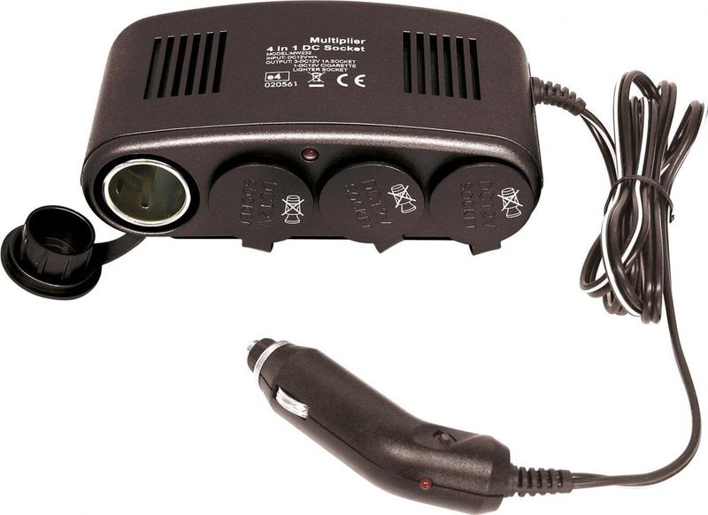 Carpoint - Stekkerdoos 4-weg - 12 Volt - Met LED Indicatie - Kabellengte 130cm