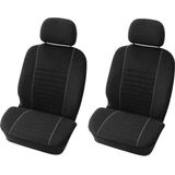 Carpoint - Velours Stoelhoesset - Zwart - Polyester - 4-Delig