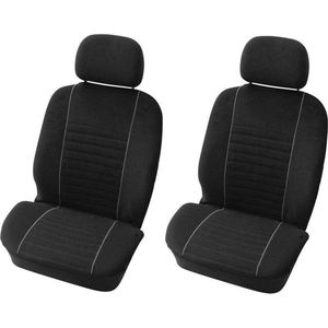 Carpoint - Velours Stoelhoesset - Zwart - Polyester - 4-Delig