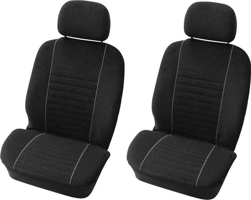 Carpoint - Velours Stoelhoesset - Zwart - Polyester - 4-Delig