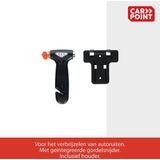 Carpoint - Veiligheidshamer - Zwart - Gehard Staal - Inclusief Gordelsnijder