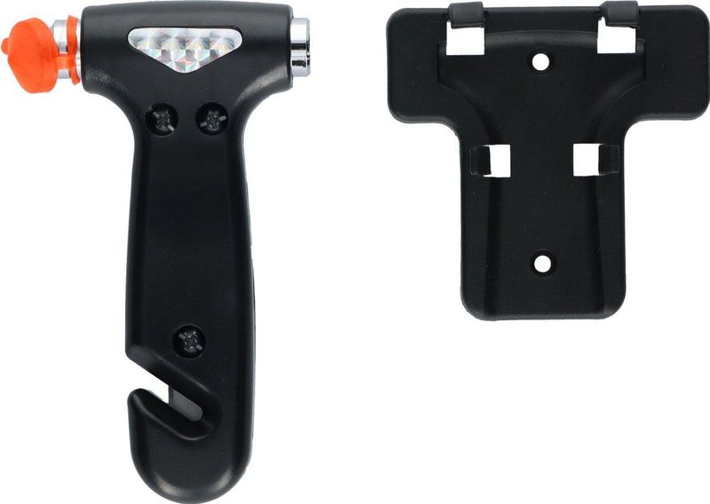 Carpoint - Veiligheidshamer - Zwart - Gehard Staal - Inclusief Gordelsnijder