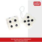 Carpoint - Dobbelstenen - Wit - Pluche - Set van Twee