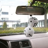 Carpoint - Dobbelstenen - Wit - Pluche - Set van Twee