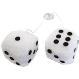 Carpoint - Dobbelstenen - Wit - Pluche - Set van Twee