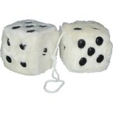 Carpoint - Dobbelstenen - Wit - Pluche - Set van Twee