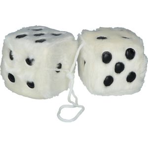 Carpoint - Dobbelstenen - Wit - Pluche - Set van Twee