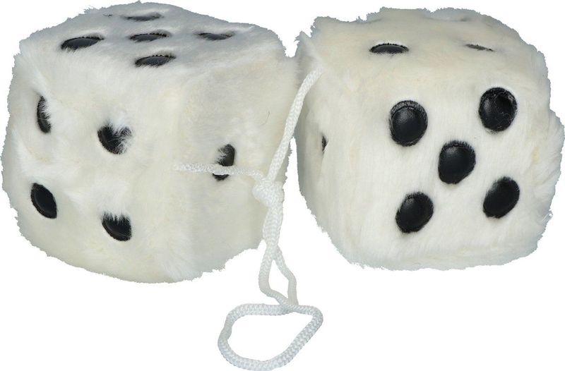 Carpoint - Dobbelstenen - Wit - Pluche - Set van Twee