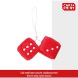 Carpoint - Pluche Dobbelstenen - Rood - Set van Twee - 40cm Koord