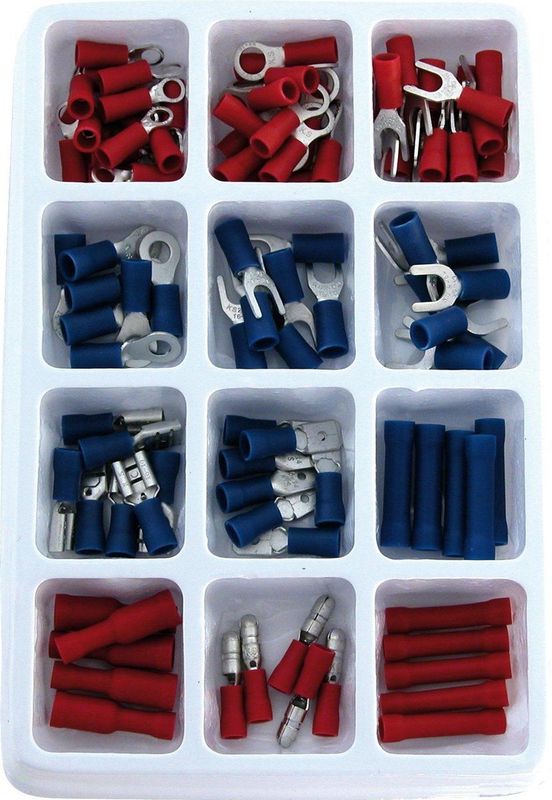 Kabelverbinders - Set - Rood Blauw - Kunststof - Dubbelkrimp