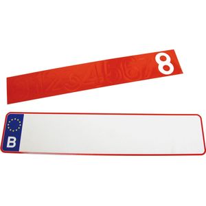 Carpoint Nummerplaat Met Stickers 52 X 11 Cm Aluminium Rood/Wit