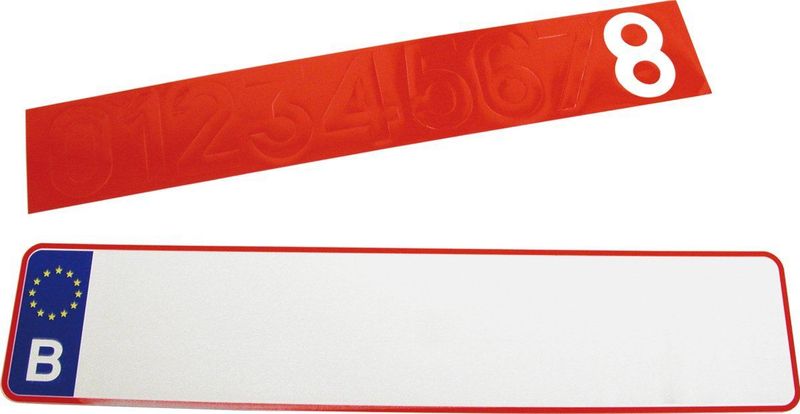 Carpoint - Nummerplaat - Wit - Aluminium - Inclusief Stickervellen