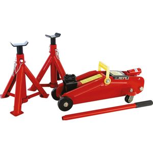 Carpoint - Hydraulische GarageKrik - 2000kg - Zwart - Inclusief AsSteunen