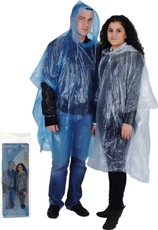 Free And Easy Regenponcho Unisex Blauw One Size