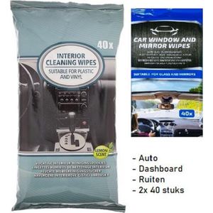 Vochtige Schoonmaak Doekjes Auto 80 Stuks - Interieur & Ramen - Dashboard Reinigingsdoekjes - Spiegeldoekjes - Vochtige Auto Reinigingsdoekjes - Vaderdag