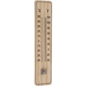Thermometer - binnen/buiten - hout - 22,5 x 5 cm