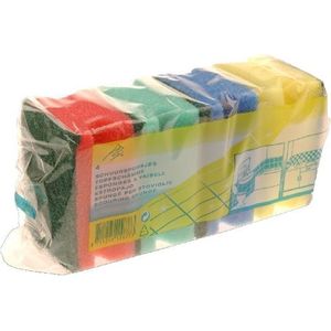 Schuursponsje met Grip 4 stuks