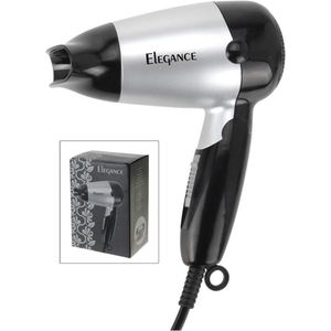 Elegance Opvouwbare Reisfohn 1200 Watt Zilver/Zwart