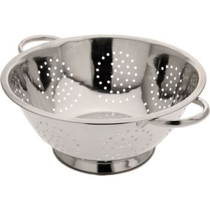 Excellent Houseware Keuken vergiet/zeef - op voet - RVS - 24 x 10 cm