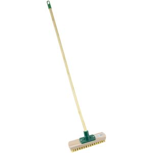Schrobbezem Met Houten Steel bruin Pro Garden