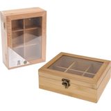 Bamboe theedoos - Opbergdoos - theekist 6 vakjes