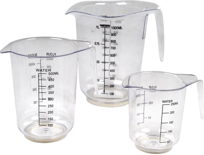 Maatbekersset - 3 Stuks - Melk Transparant