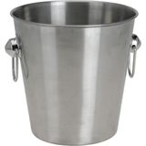 Excellent Houseware Champagnekoeler/ijsemmer - 3L - zilver - RVS - D20 cm