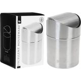 Excellent Houseware - Prullenbak - RVS - 5 Liter - Compact