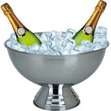 Excellent Houseware Champagnekoeler/schaal op voet - RVS - 39 x 24 cm