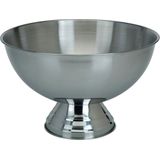Excellent Houseware Champagnekoeler/schaal op voet - RVS - 39 x 24 cm