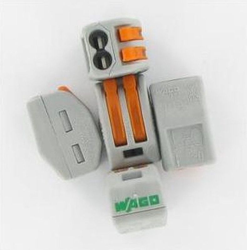 WAGO Lasklem, 2-voudig 0,2-4,0mm² - Grijs - 5 stuks