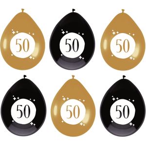 Haza Ballonnen - 50 jaar - leeftijd verjaardag - 6 stuks - 30 cm - Abraham / Sarah versiering