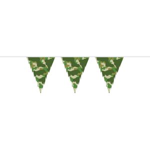 Haza Original Vlaggenlijn Camouflage 10 Meter - Stoere camouflage print, 15 vlaggetjes, 27 cm hoog