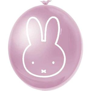 Roze Nijntje ballonnen - 30 cm - 6x stuks - Kinderfeestje artikelen & decoratie - Babyshower geboorte thema meisje