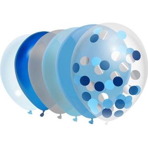 Ballonnen - Zilver/Blauw 10 stuks