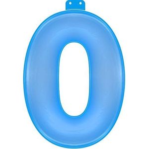 Funtext Opblaasbaar Cijfer 0 Blauw 35cm - Perfect voor feestjes!