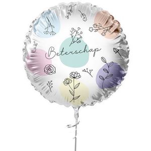 Folieballon bloemen Beterschap Ø45cm