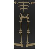 Haza Halloween/horror skelet feest bekers - 8x - zwart - papier - 250 ml