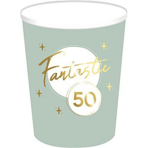Bekers - Fantastic 50 - Groen & Goud - Papier - 8 stuks