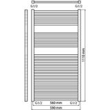 Designradiator haceka sahara adoria 59x111 cm wit (628 watt)