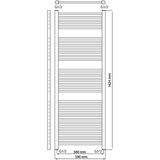 Designradiator haceka sinai adoria 59x162,4 cm wit onderaansluiting