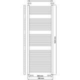 Designradiator haceka sinai satijn adoria 59x162,4 cm grijs onderaansluiting (835 watt)