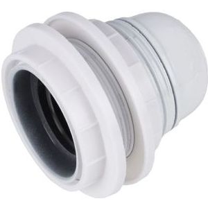 Fitting e27 met kraag en ring max 60 watt wit