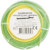 Installatiedraad - Aardedraad - Geel/Groen - 10 Meter - 2.5 mm²