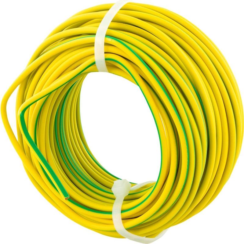Installatiedraad - Geel/Groen - Vinyl - 20 Meter
