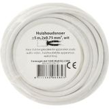 Elektrisch Draad VTLB Rond H03VVH2-F - Wit - 5m - 2x0,75mm2