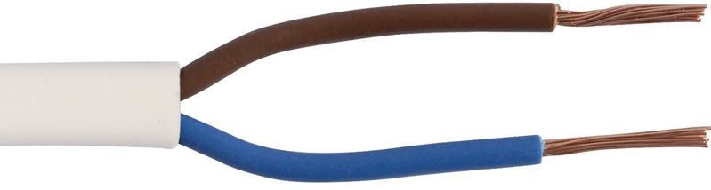 Elektrisch Draad VTLB Rond H03VVH2-F - Wit - 5m - 2x0,75mm2