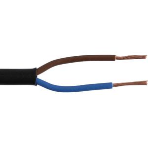 Huishoudsnoer - Plat - Zwart - 2x 0.75 mm² - 20 meter
