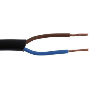 Huishoudsnoer - Zwart - VMvS - 2x 0.75 mm² - 20 meter
