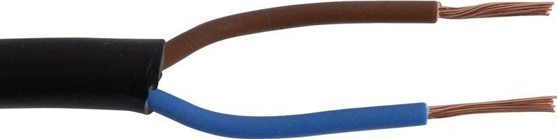 Huishoudsnoer - Zwart - VMvS - 2x 0.75 mm² - 20 meter